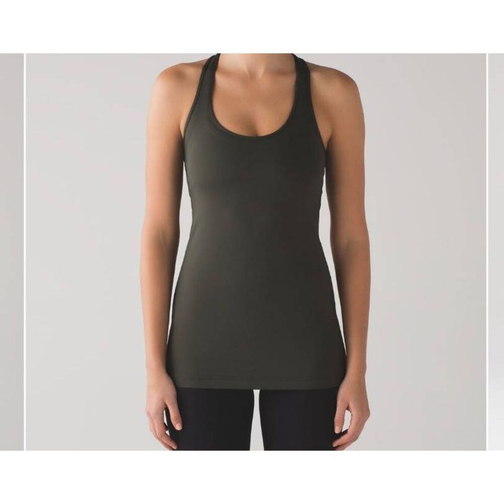 Lululemon Cool Racerback Tank Gator Green Size 2 Athletic Yoga Top